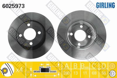 6025973 GIRLING Тормозной диск