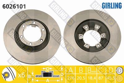 6026101 GIRLING Тормозной диск