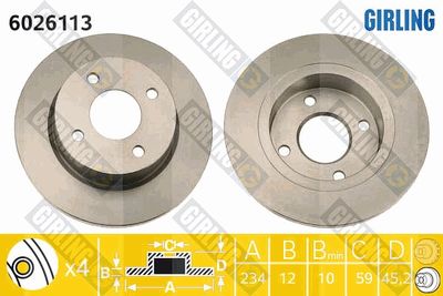 6026113 GIRLING Тормозной диск
