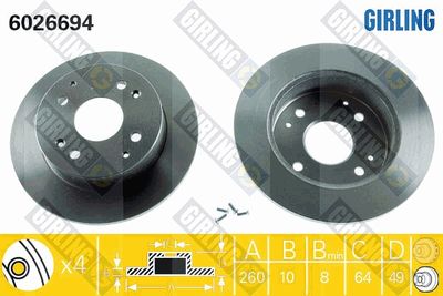 6026694 GIRLING Тормозной диск