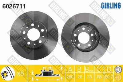 6026711 GIRLING Тормозной диск
