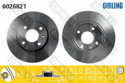 6026821 GIRLING Тормозной диск