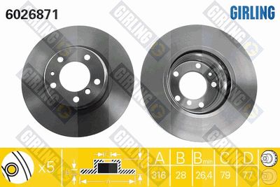 6026871 GIRLING Тормозной диск