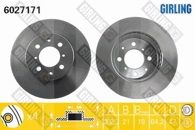 6027171 GIRLING Тормозной диск