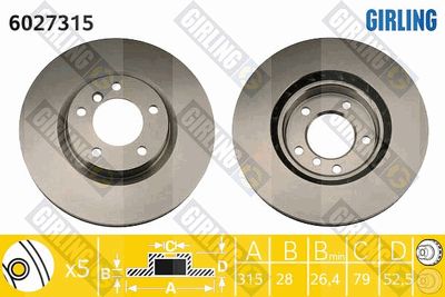 6027315 GIRLING Тормозной диск