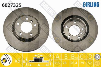 6027325 GIRLING Тормозной диск