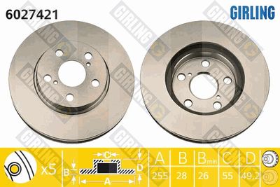6027421 GIRLING Тормозной диск