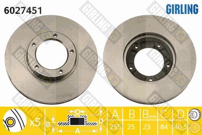6027451 GIRLING Тормозной диск