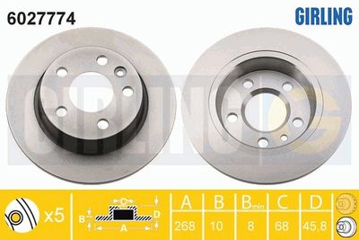 6027774 GIRLING Тормозной диск