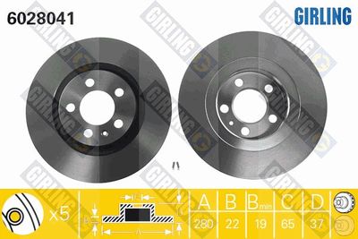6028041 GIRLING Тормозной диск