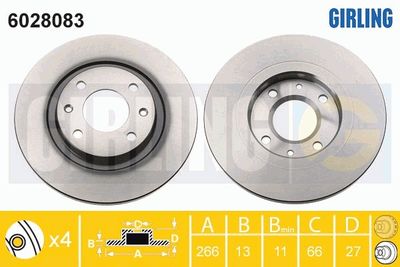 6028083 GIRLING Тормозной диск