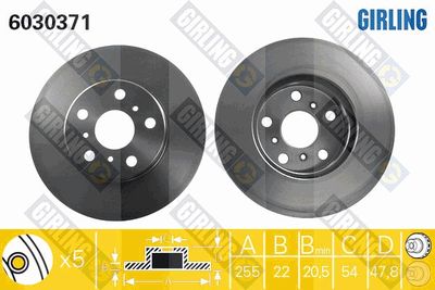 6030371 GIRLING Тормозной диск