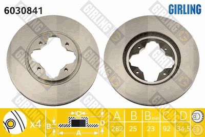6030841 GIRLING Тормозной диск