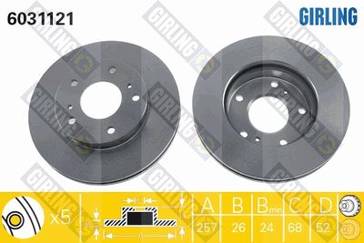 6031121 GIRLING Тормозной диск