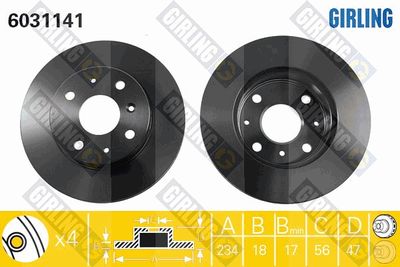 6031141 GIRLING Тормозной диск