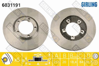 6031191 GIRLING Тормозной диск