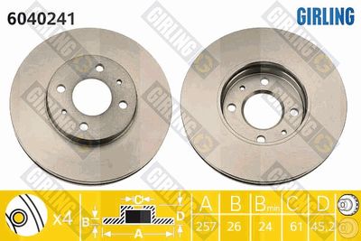 6040241 GIRLING Тормозной диск
