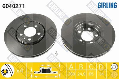 6040271 GIRLING Тормозной диск