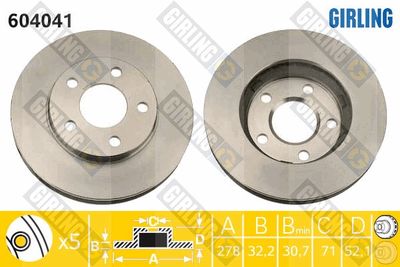 6040411 GIRLING Тормозной диск