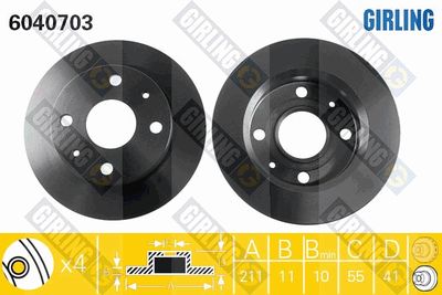 6040703 GIRLING Тормозной диск