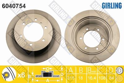 6040754 GIRLING Тормозной диск