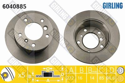 6040885 GIRLING Тормозной диск