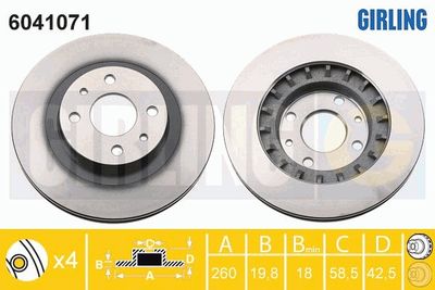 6041071 GIRLING Тормозной диск