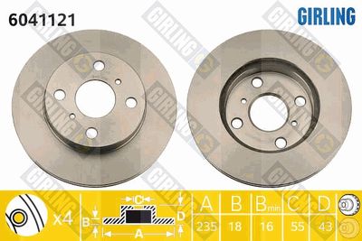 6041121 GIRLING Тормозной диск