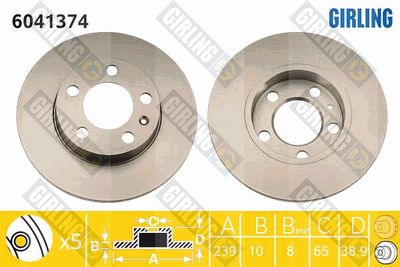 6041374 GIRLING Тормозной диск