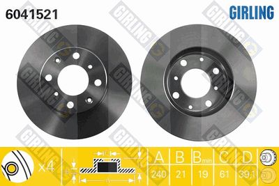 6041521 GIRLING Тормозной диск