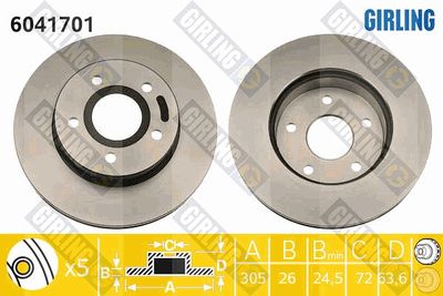 6041701 GIRLING Тормозной диск