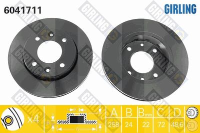 6041711 GIRLING Тормозной диск