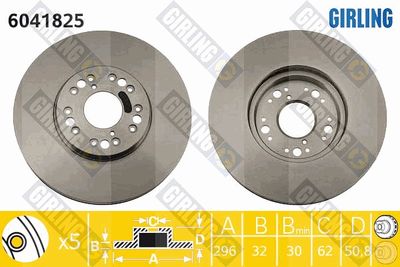 6041825 GIRLING Тормозной диск
