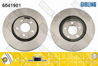 6041901 GIRLING Тормозной диск