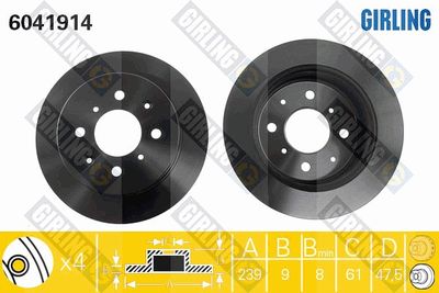 6041914 GIRLING Тормозной диск