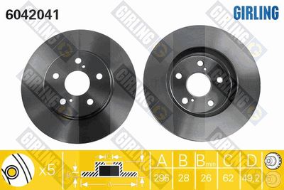 6042041 GIRLING Тормозной диск