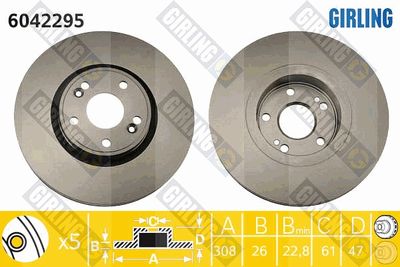 6042295 GIRLING Тормозной диск