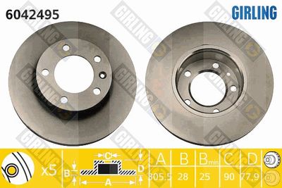 6042495 GIRLING Тормозной диск