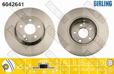 6042641 GIRLING Тормозной диск