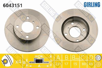 6043151 GIRLING Тормозной диск