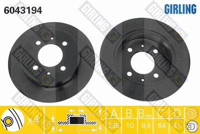 6043194 GIRLING Тормозной диск