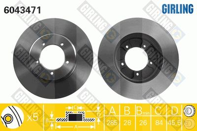 6043471 GIRLING Тормозной диск