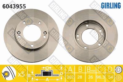 6043955 GIRLING Тормозной диск
