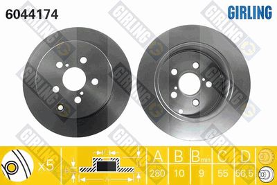 6044174 GIRLING Тормозной диск