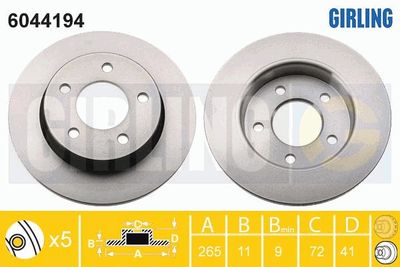 6044194 GIRLING Тормозной диск