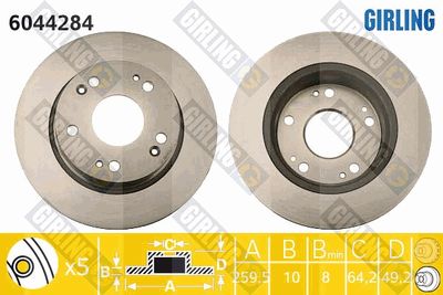 6044284 GIRLING Тормозной диск