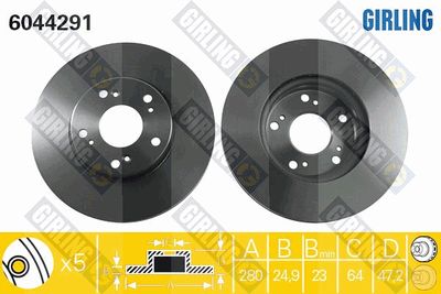 6044291 GIRLING Тормозной диск