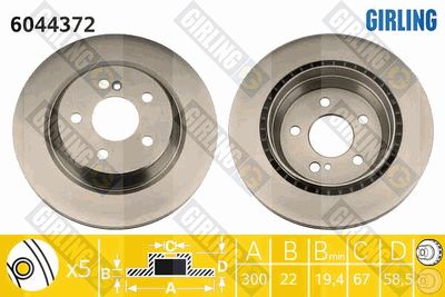 6044372 GIRLING Тормозной диск