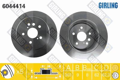 6044414 GIRLING Тормозной диск