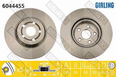 6044455 GIRLING Тормозной диск